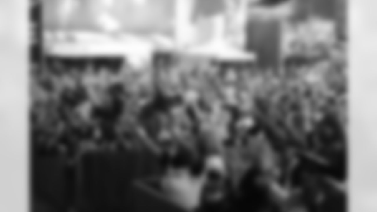 New Orleans Saints fans enjoyed the Week 12 entertainment in Champions Square ahead of the game against the Atlanta Falcons during the 2025 NFL season on Nov. 23, 2025.