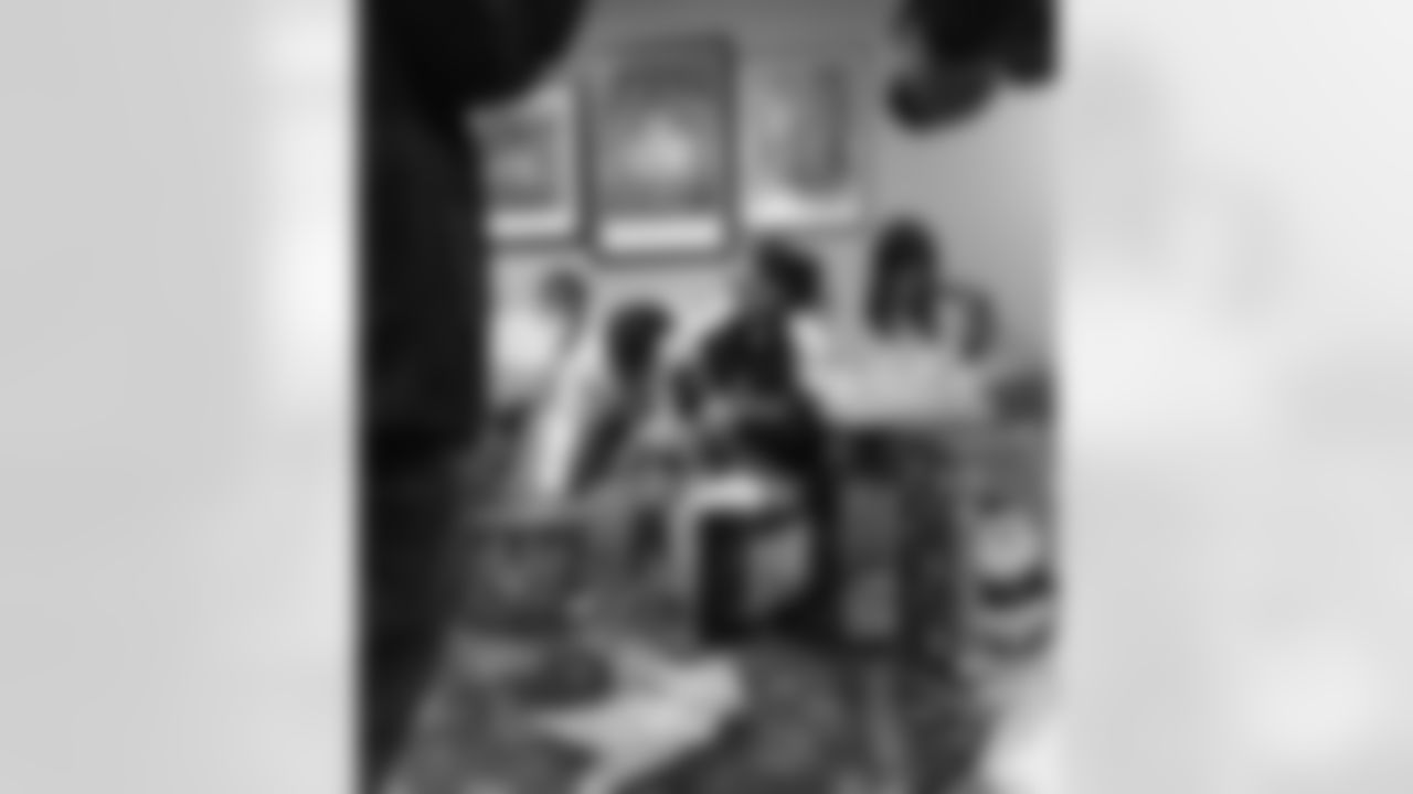 New Orleans Saints tight end Juwan Johnson, cornerback Alontae Taylor, and wide receiver Devaughn Vele attended the Louisiana Cat Hope Ignites Holiday Party on Tuesday, Dec. 16, 2025.