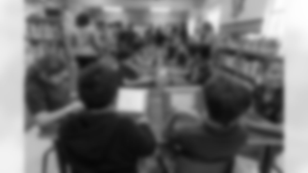 New Orleans Saints defensive end Cam Jordan joined students at Clancy Elementary School to unveil the school's new computer lab with new tech equipment and office supplies courtesy of Cox on Tuesday, Nov. 4, 2025.