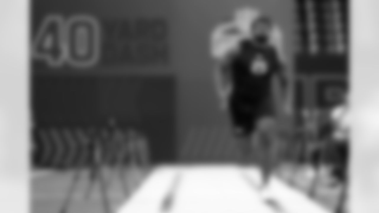 Southeastern Louisiana defensive lineman Kaleb Proctor (25) runs the 40-yard dash during the 2026 NFL Scouting Combine on Thursday, February 26, 2026 in Indianapolis, Indiana.