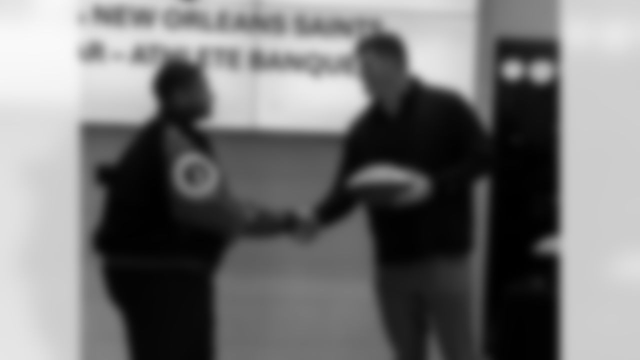 The New Orleans Saints hosted the annual Enterprise Scholar Athlete Banquet at the Ochsner Sports Performance Center on Tuesday, February 24, 2025. New Orleans Saints center Will Clapp served as guest speakers at the event.