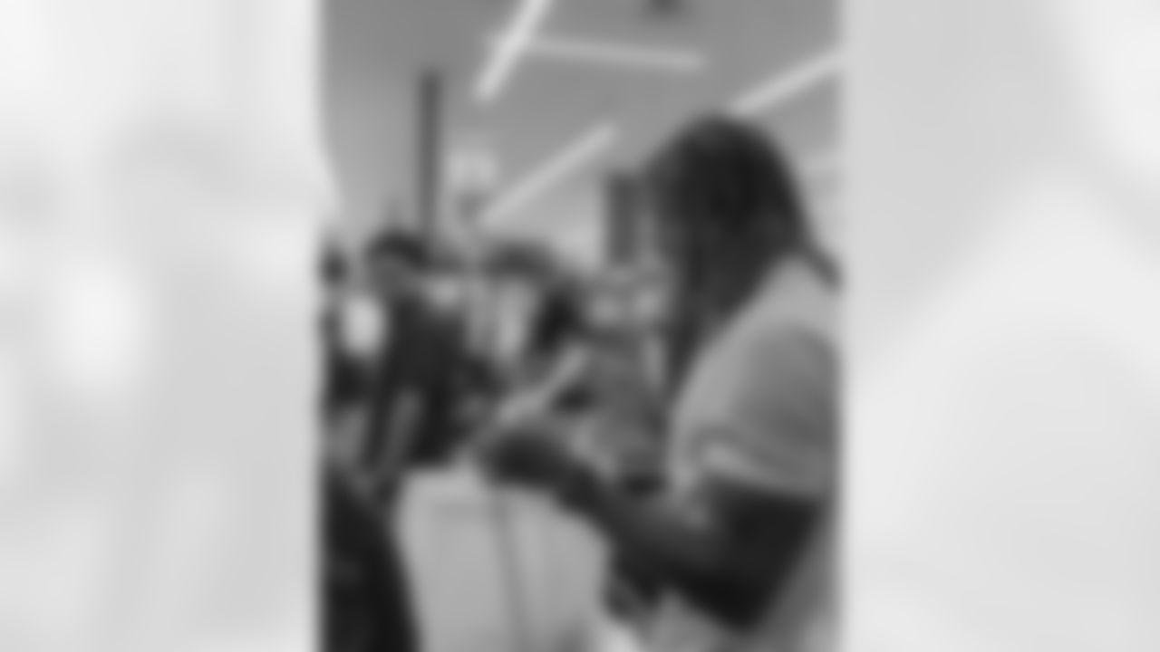 New Orleans Saints safety Justin Reid hosted his annual "Justin's Thanksgiving Grocery Grab" shopping spree for local shoppers on Nov. 24, 2025. Saints safety Terrell Burgess assisted their teammate during the event.