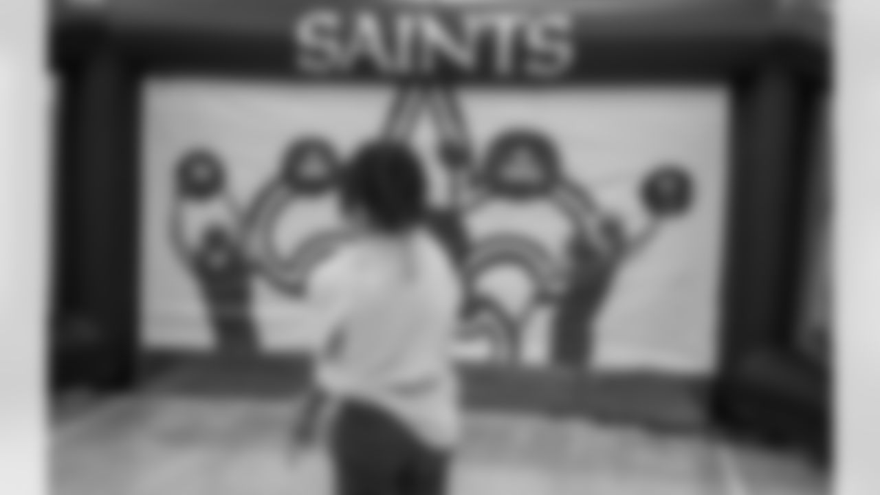 The New Orleans Saints hosted a football celebration for students at Dr. Martin L. King Jr. High School on Thursday, Sept. 5, 2024. the New Orleans Police Department was a guest at the celebration featuring members of the Saints Cheer Krewe and Sir Saint.