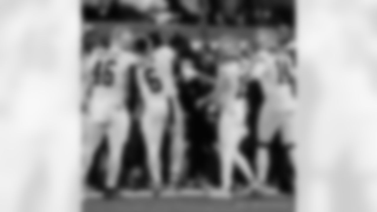 Saints and Interim Head Coach celebrate the win during the New Orleans Saints game against the New York Giants for Week 14 of the 2024 NFL Season on Dec. 8, 2024 at MetLife Stadium.
