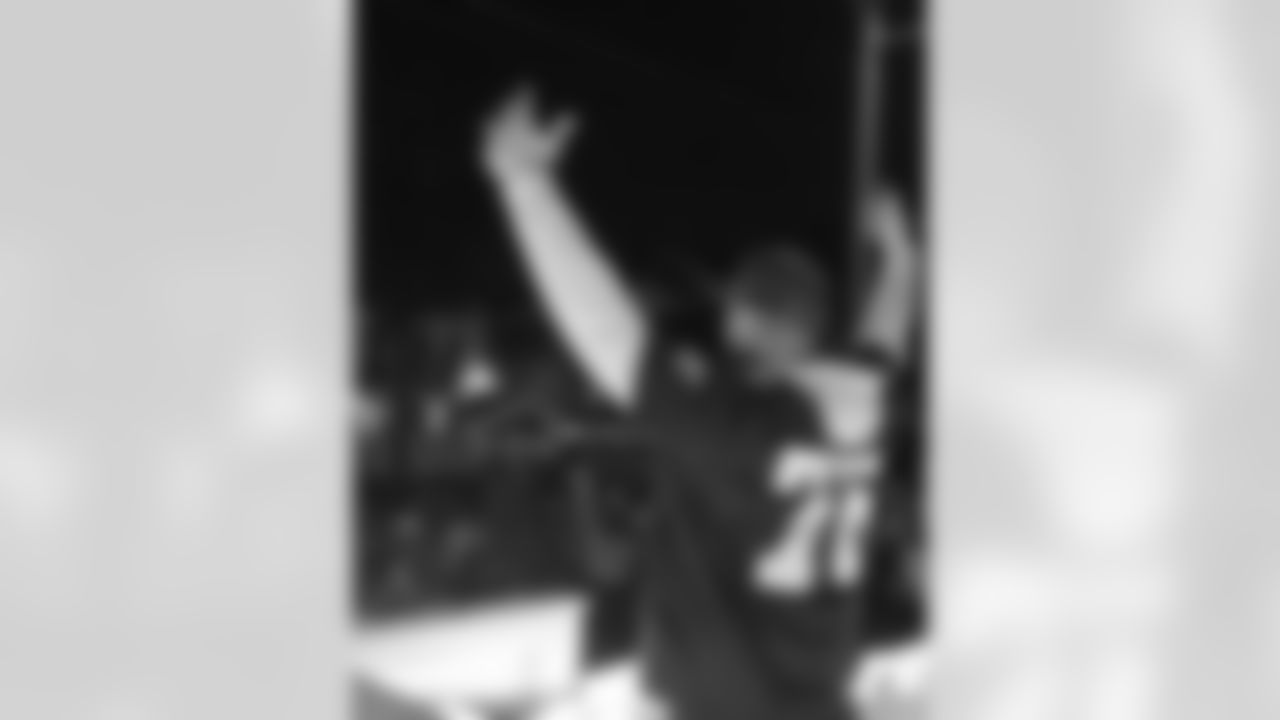 New Orleans Saints quarterback Tyler Shough served as grand marshal for the Krewe of Pygmalion with center Erik McCoy, guard Nick Saldiveri, tight end Foster Moreau, tight end Moliki Matavao, and center Will Clapp riding down the Uptown route during the 2026 Mardi Gras season on Saturday, February 7, 2026.