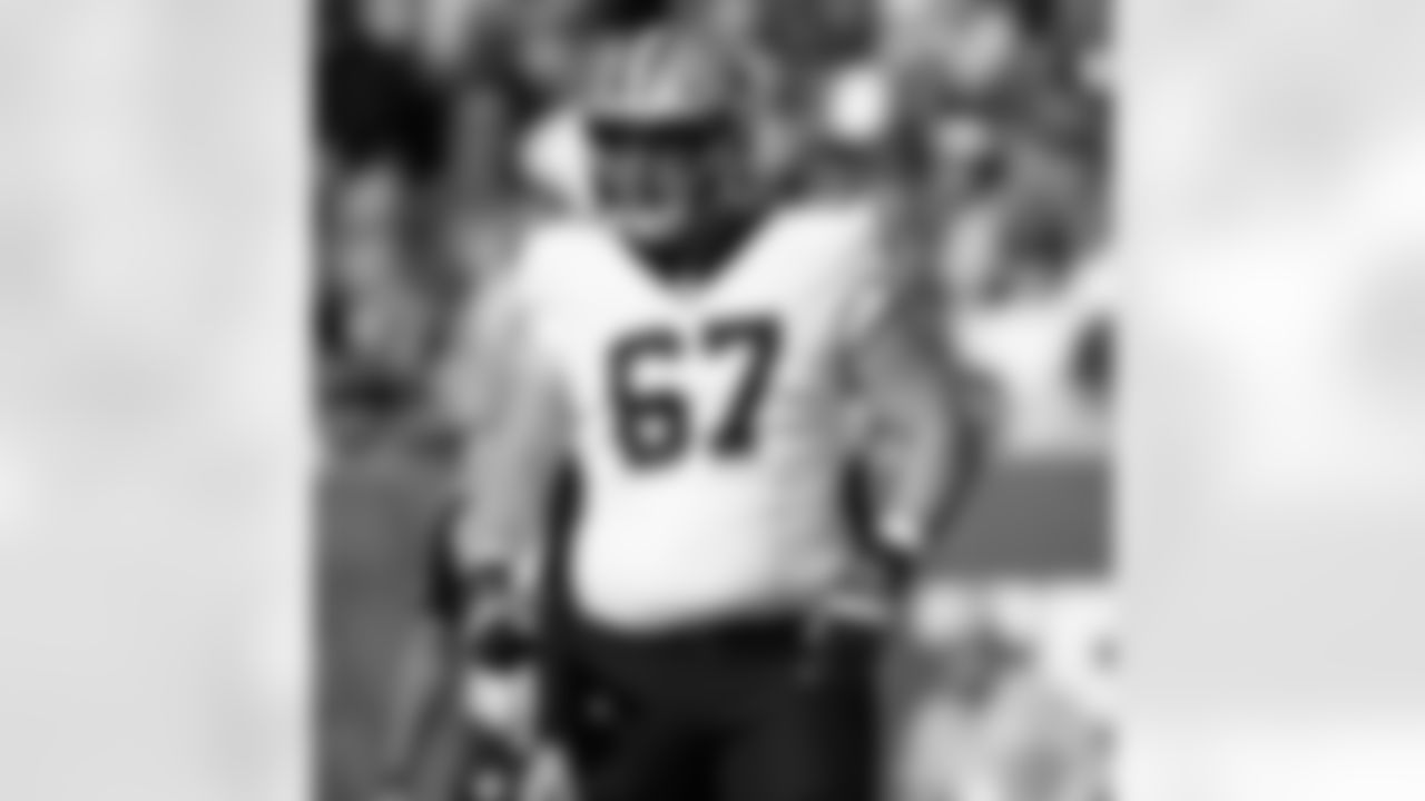 T Landon Young (67) in action during the New Orleans Saints game against the Tampa Bay Buccaneers for Week 18 of the 2024 NFL Season on Jan. 5, 2025 at Raymond James Stadium.