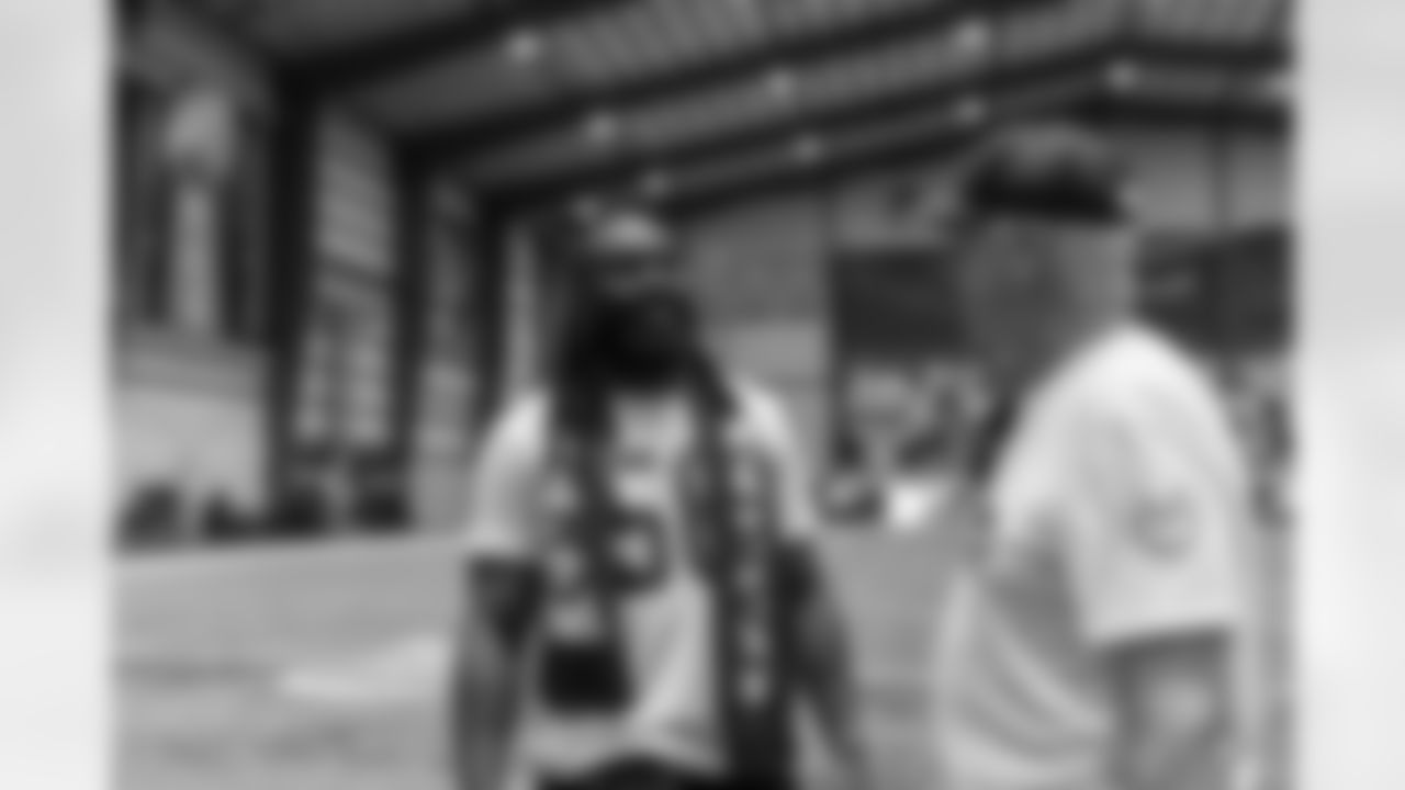 New Orleans Saints head coach Kellen Moore and Saints players welcomed the Paris Musketeers to the Ochsner Sports Performance Center on Saturday, November 22, 2025.