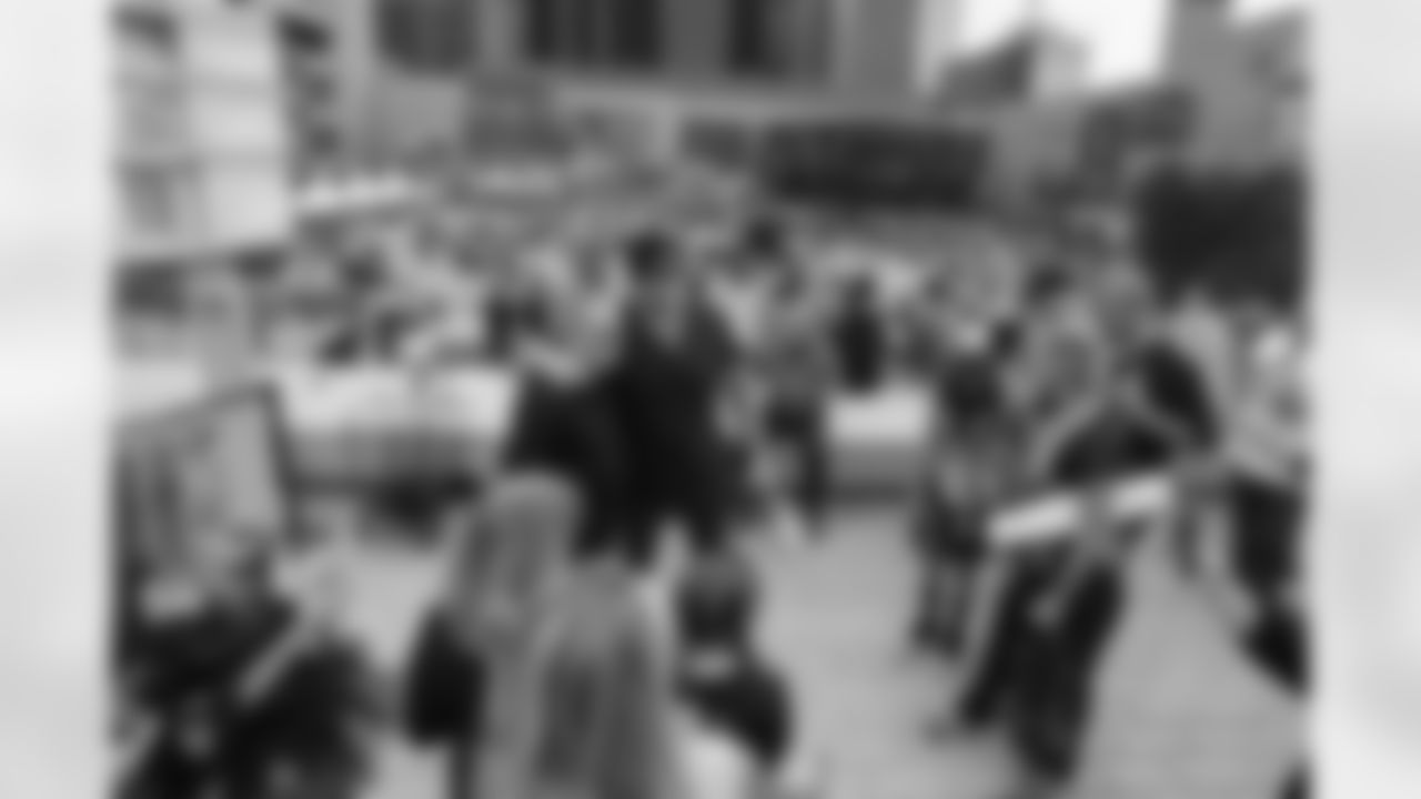 New Orleans Saints fans enjoyed the Week 16 entertainment in Champions Square ahead of the game against the New York Jets during the 2025 NFL season on Dec. 21, 2025.