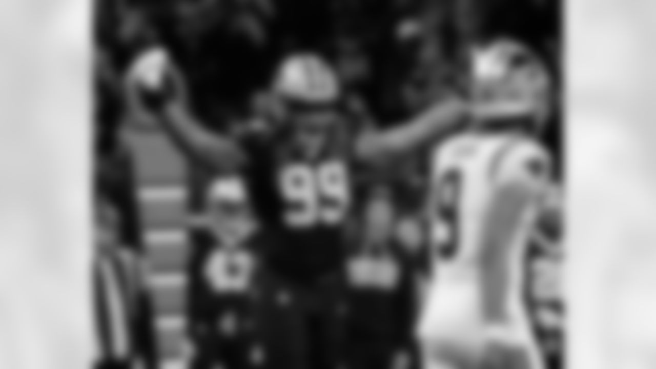 Check out the best photos of the New Orleans defense in their game against the Carolina Panthers for Week 15 of the 2025 NFL season on Dec. 14, 2025, at Caesars Superdome.