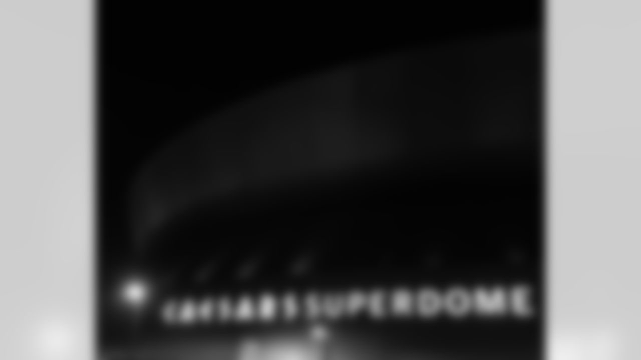 The New Orleans Saints lit up Caesars Superdome in blue, white, and red on Monday, February 2, 2026, in celebration of becoming the first NFL team to play a regular-season game in Paris.