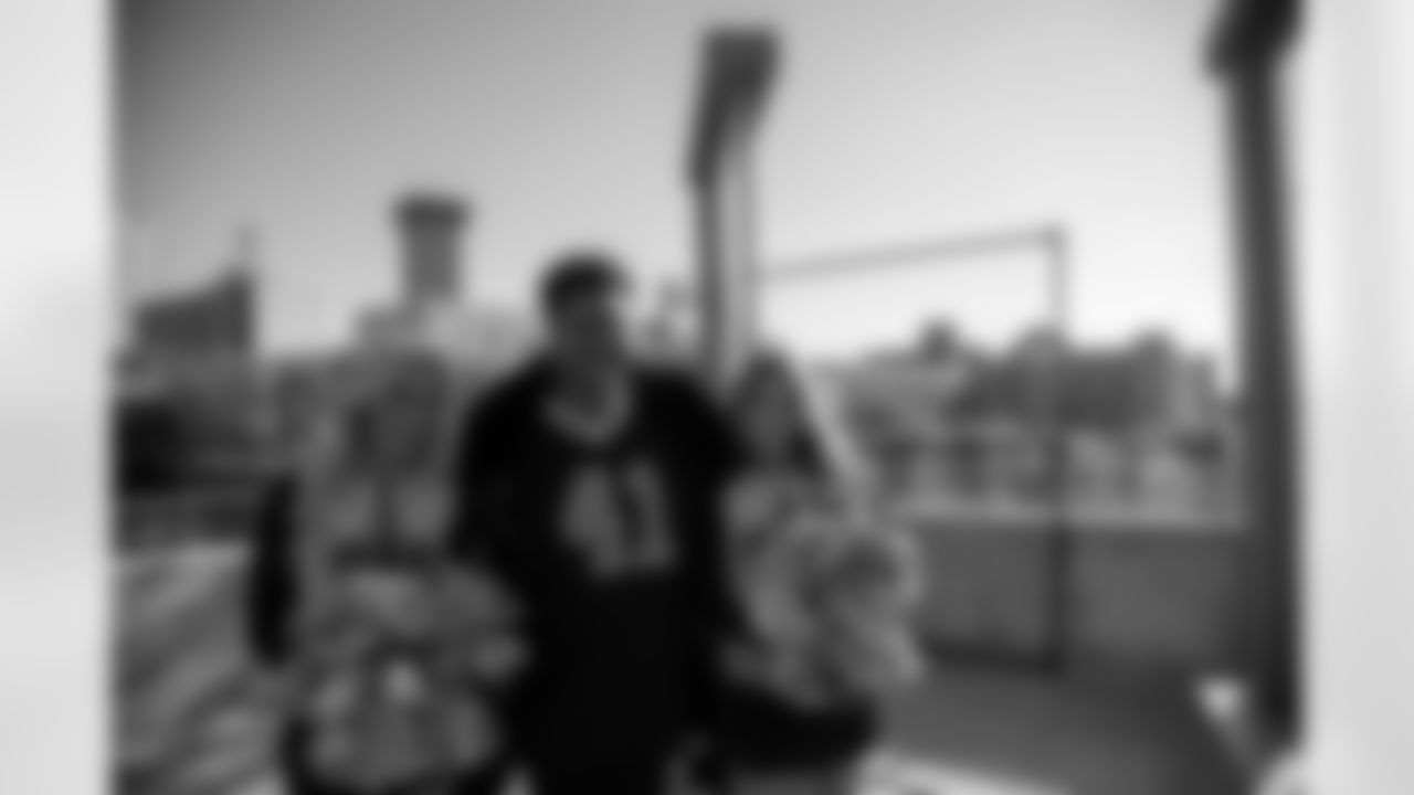 New Orleans Saints Owner Gayle Benson and recent Saints Hall of Fame inductee Tracy Porter greeted season ticket holders as their names were added to the 50th Season Ticket Holder monument prior to the Saints game on Sunday, Dec. 14, 2025.