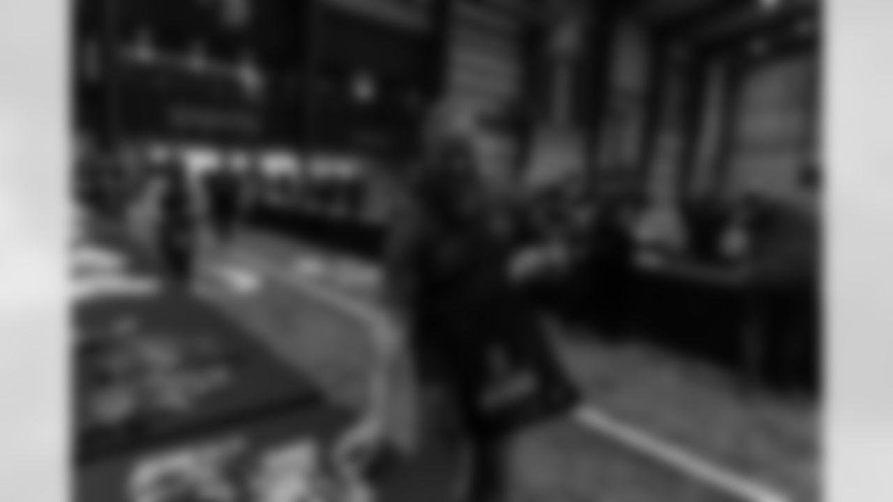 New Orleans Saints owner Gayle Benson and legend Pat Swilling joined volunteers from Entergy and the American Red Cross to assemble care packages for military members as part of the NFL's Salute to Service month on Tuesday, Nov. 11, 2025.