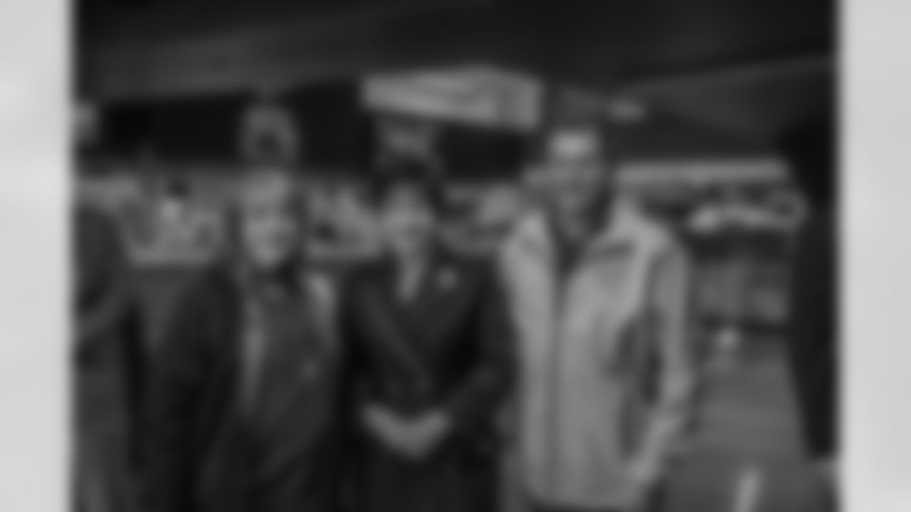 New Orleans Saints Owner Gayle Benson and recent Saints Hall of Fame inductee Tracy Porter greeted season ticket holders as their names were added to the 50th Season Ticket Holder monument prior to the Saints game on Sunday, Dec. 14, 2025.