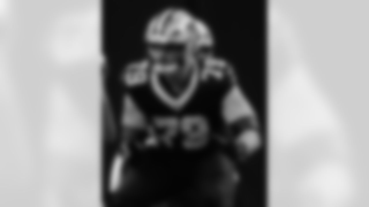 OL Luke Fortner (79) in action during the New Orleans Saints game against the Carolina Panthers for Week 15 of the 2025 NFL season on Dec. 14, 2025 at the Caesars Superdome.