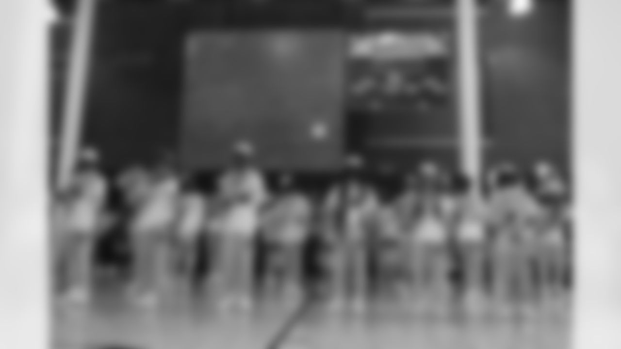 The New Orleans Saints visited Sophie B. Wright High School to host a Girls High School Flag Football Celebration for the team in front of the entire student body on Wednesday, April 18, 2024.