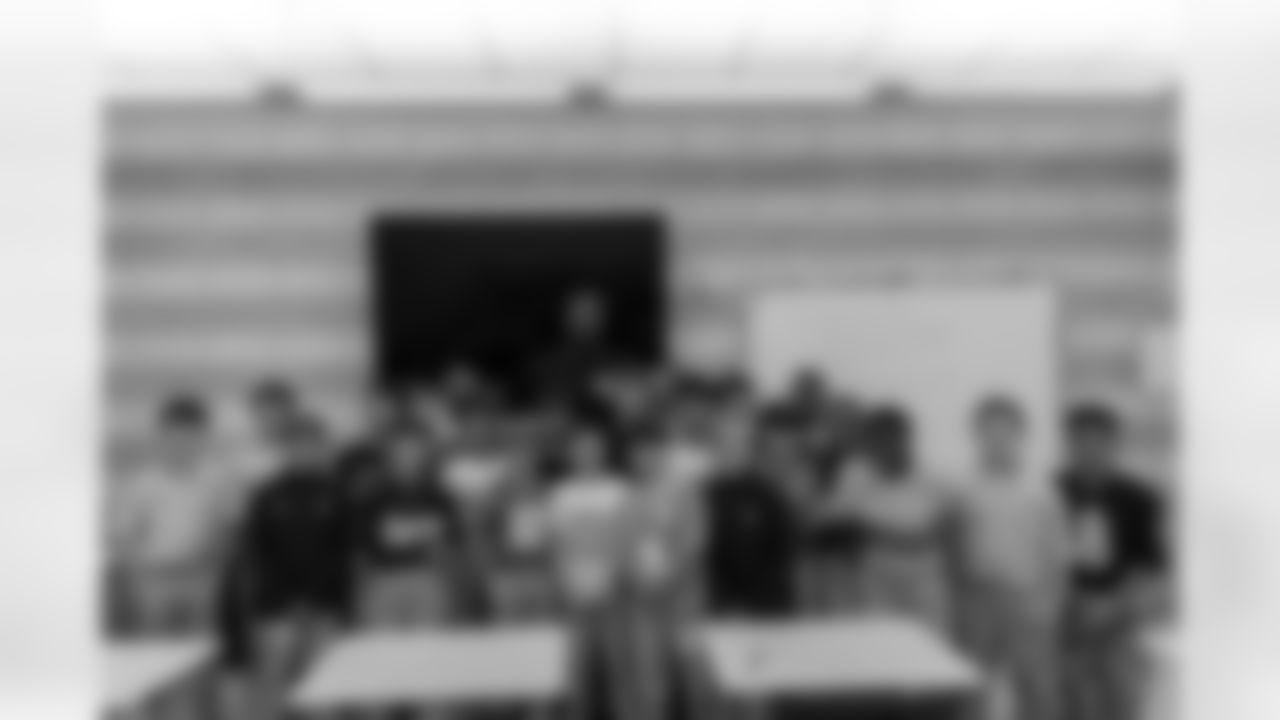 New Orleans Saints defensive end Cameron Jordan visited students and staff at Holy Cross School on Tuesday, Oct. 28, 2025.