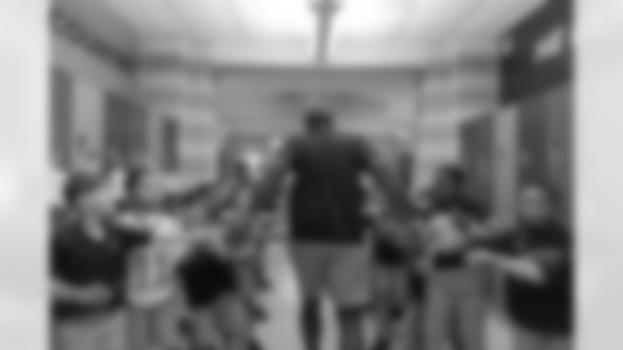 New Orleans Saints defensive end Cameron Jordan visited students and staff at Holy Cross School on Tuesday, Oct. 28, 2025.