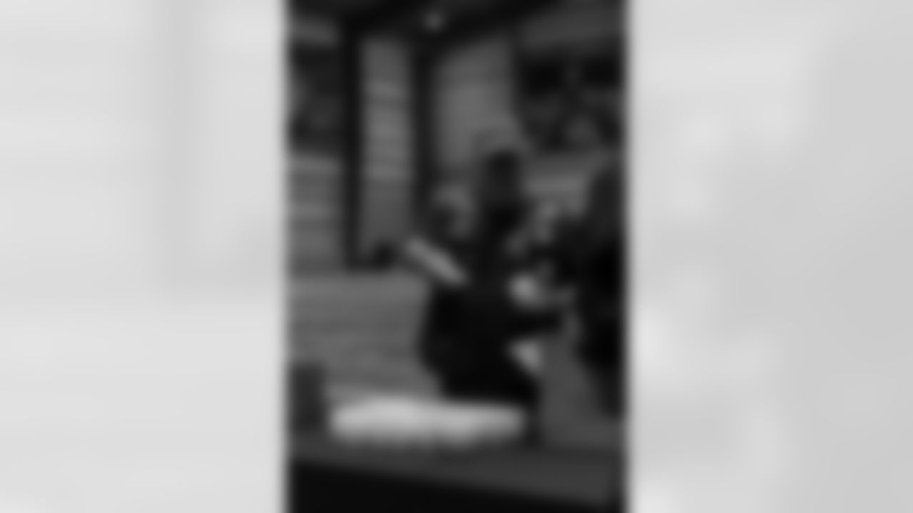 New Orleans Saints owner Gayle Benson and legend Pat Swilling joined volunteers from Entergy and the American Red Cross to assemble care packages for military members as part of the NFL's Salute to Service month on Tuesday, Nov. 11, 2025.