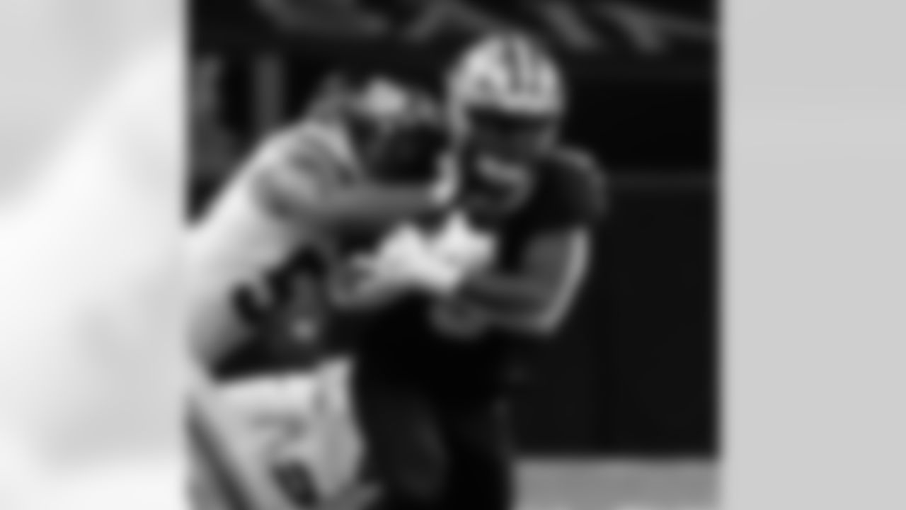 Check out the game action photos from the New Orleans Saints game against the New York Giants for Week 5 of the 2025 NFL season on Oct. 5, 2025 at Caesars Superdome.