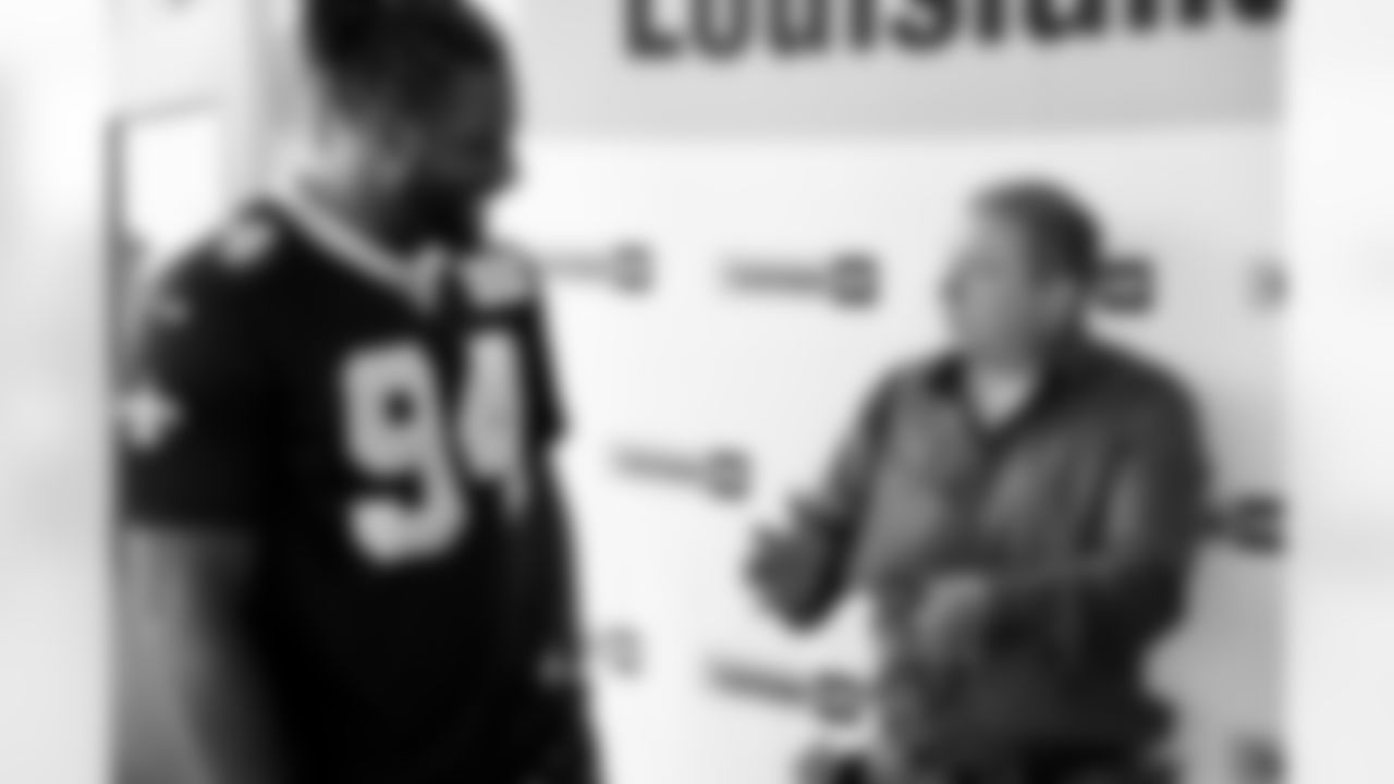 New Orleans Saints defensive end Cameron Jordan joined Louisiana Cat employees for a celebration of Hercules, a US Veteran Service Dog (USVSD) training graduate who was provided to local veteran Michael during the 2024 NFL season.