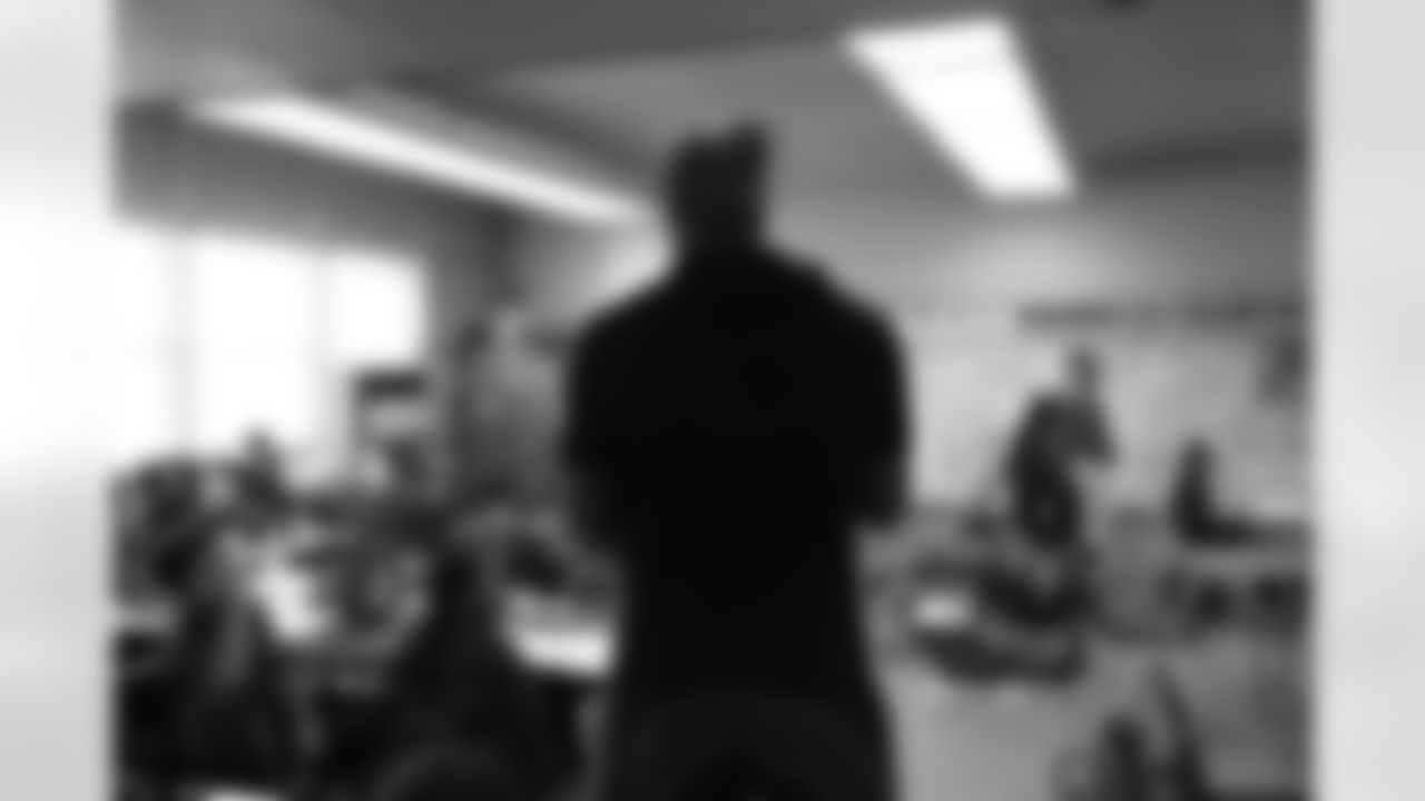 New Orleans Saints defensive end Cam Jordan visited students and staff at Bissonet Plaza Elementary School on Tuesday, Nov. 18, 2025.