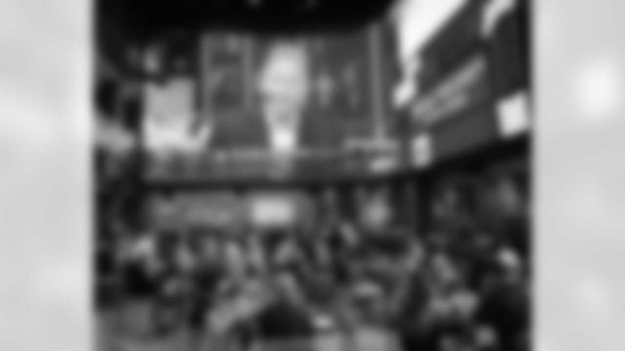 New Orleans Saints cornerback Alontae Taylor and center/guard Erik McCoy joined fans for the team's first round selection at the 2025 Draft Watch Party presented by Cox at Five O Fore on Thursday, April 24.