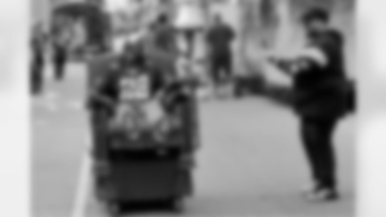 New Orleans Saints players rode down the Uptown route with the 2,100 members of the Krewe of Tucks as they presented their 56th annual parade entitled "Tucks faces the music" on Saturday, February 10 during the 2024 Mardi Gras season.