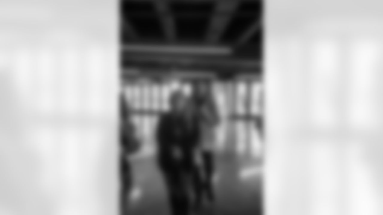 New Orleans Saints Owner Gayle Benson and recent Saints Hall of Fame inductee Tracy Porter greeted season ticket holders as their names were added to the 50th Season Ticket Holder monument prior to the Saints game on Sunday, Dec. 14, 2025.