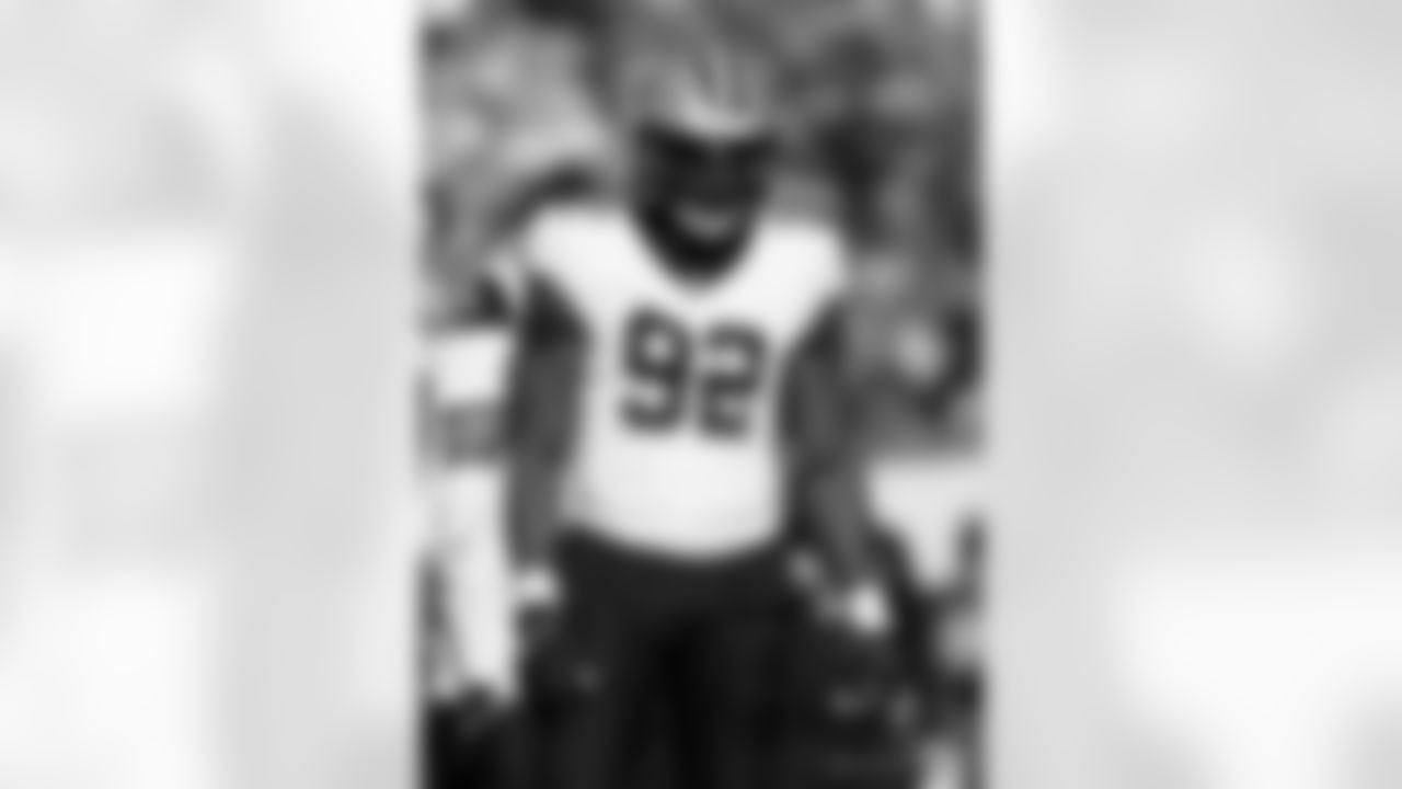 DE Tanoh Kpassagnon (92) during the New Orleans Saints game against the Tampa Bay Buccaneers for Week 18 of the 2024 NFL Season on Jan. 5, 2025 at Raymond James Stadium.