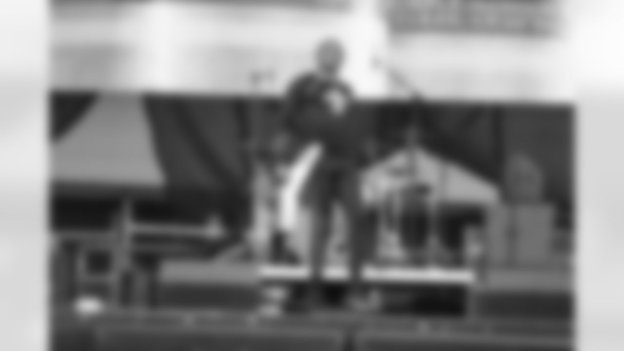 New Orleans Saints fans enjoyed the Week 16 entertainment in Champions Square ahead of the game against the New York Jets during the 2025 NFL season on Dec. 21, 2025.