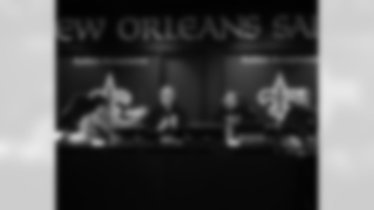 Behind-the-scenes photos from the Ochsner Sports Performance Center inside the New Orleans Saints' draft room during the second and third round of the 2025 NFL Draft.