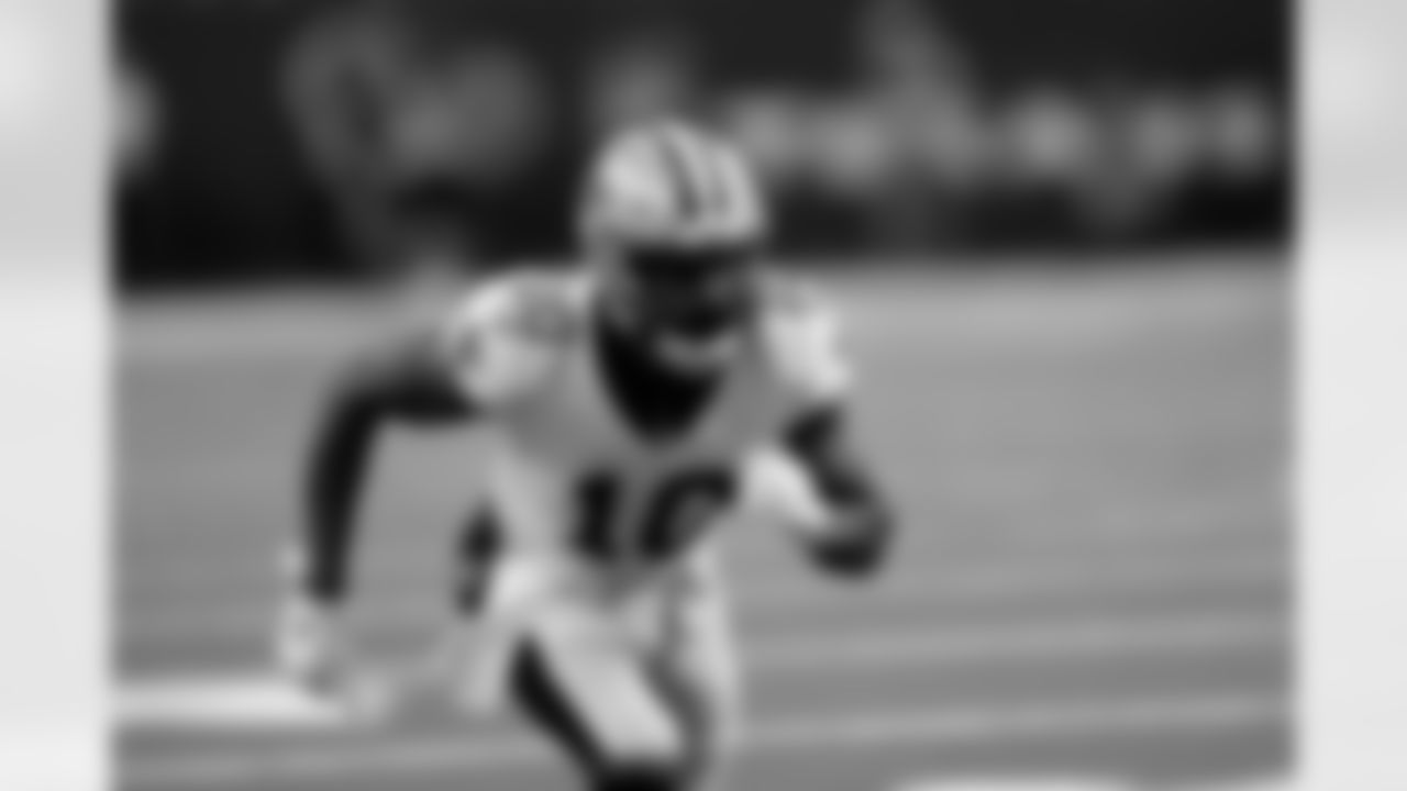 New Orleans Saints' Tre'Quan Smith runs a route against the Houston Texans during the first half of an NFL preseason football game Saturday, Aug. 13, 2022, in Houston.