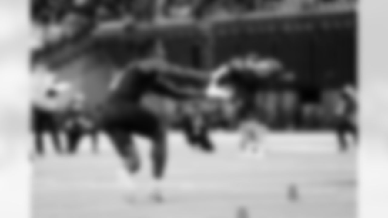 Nebraska running back Emmett Johnson (10) participates in a drill during the 2026 NFL Scouting Combine on Saturday, February 28, 2026 in Indianapolis, Indiana.