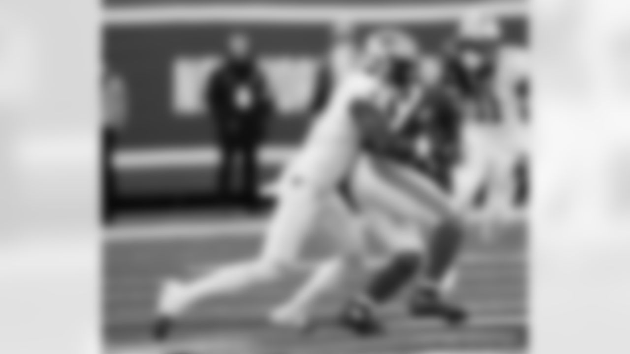 DB Will Harris (5) makes a tackle during the New Orleans Saints game against the New York Giants for Week 14 of the 2024 NFL Season on Dec. 8, 2024 at MetLife Stadium.