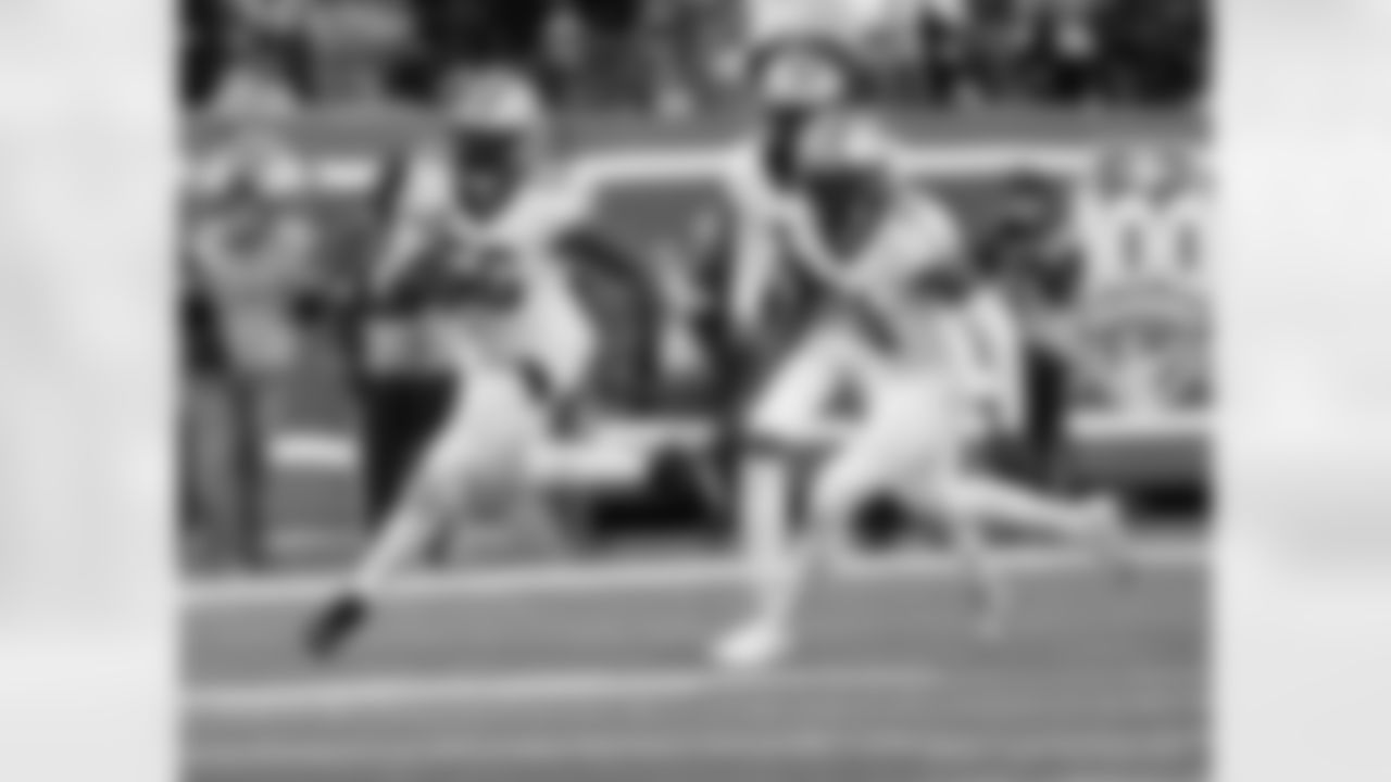 LB Demario Davis (56) gets an interception during the New Orleans Saints game against the New York Giants for Week 14 of the 2024 NFL Season on Dec. 8, 2024 at MetLife Stadium.