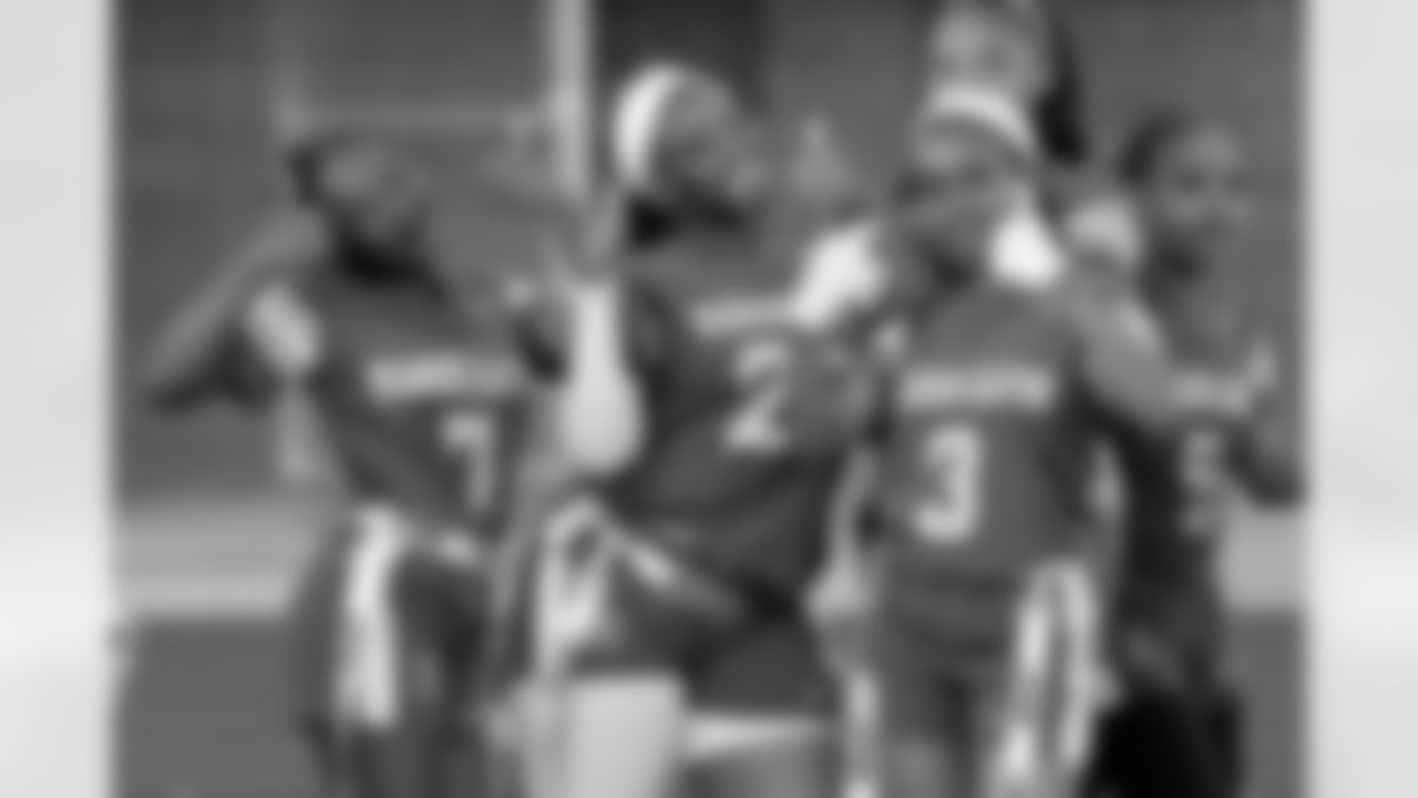 New Orleans Saints cornerback Rico Payton threw the coin toss to kickoff Day 1 of Week 4 games as Louisiana Flag Football teams competed during the 2025 Saints Girls High School Flag Football season on Monday, April 14, 2025.