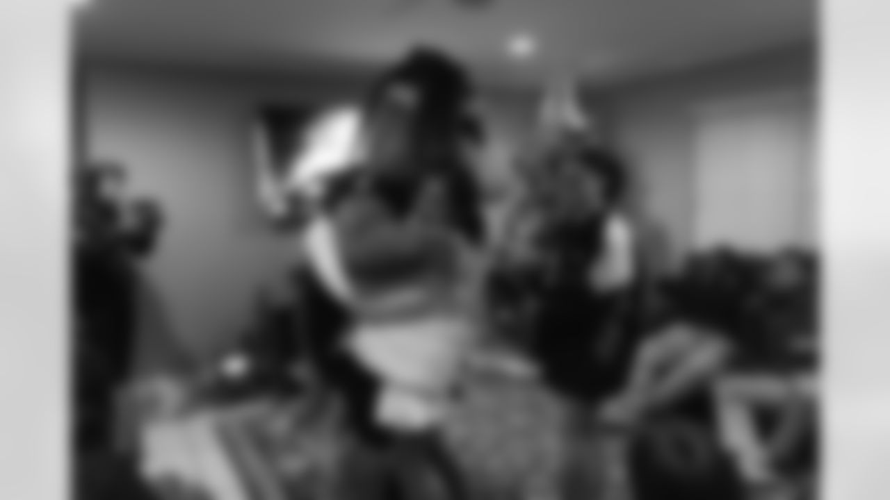 New Orleans Saints tight end Juwan Johnson, cornerback Alontae Taylor, and wide receiver Devaughn Vele attended the Louisiana Cat Hope Ignites Holiday Party on Tuesday, Dec. 16, 2025.