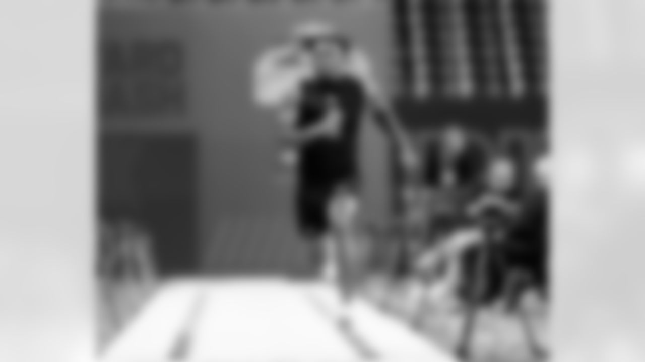 LSU wide receiver Barion Brown (11) runs the 40-yard dash during the 2026 NFL Scouting Combine on Saturday, February 28, 2026 in Indianapolis, Indiana.