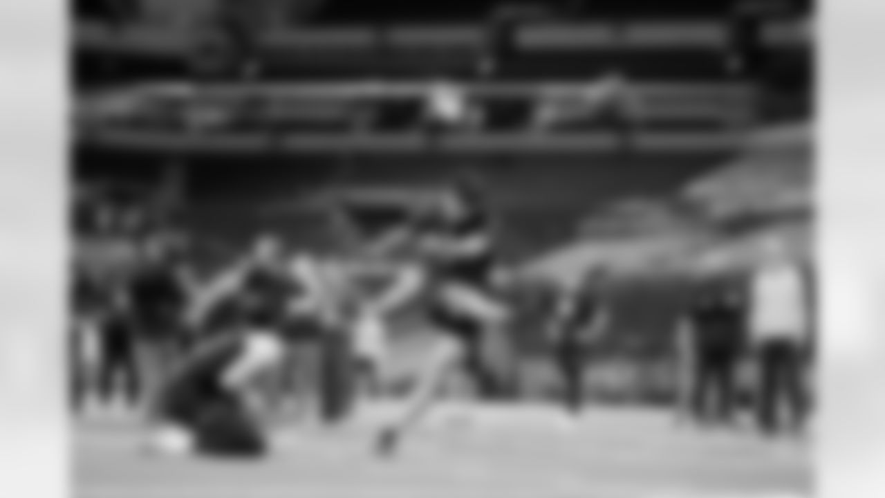 Hawaii kicker Kansei Matsuzawa (17) participates in a drill at the NFL football scouting combine, Wednesday, Feb. 25, 2026, in Indianapolis.