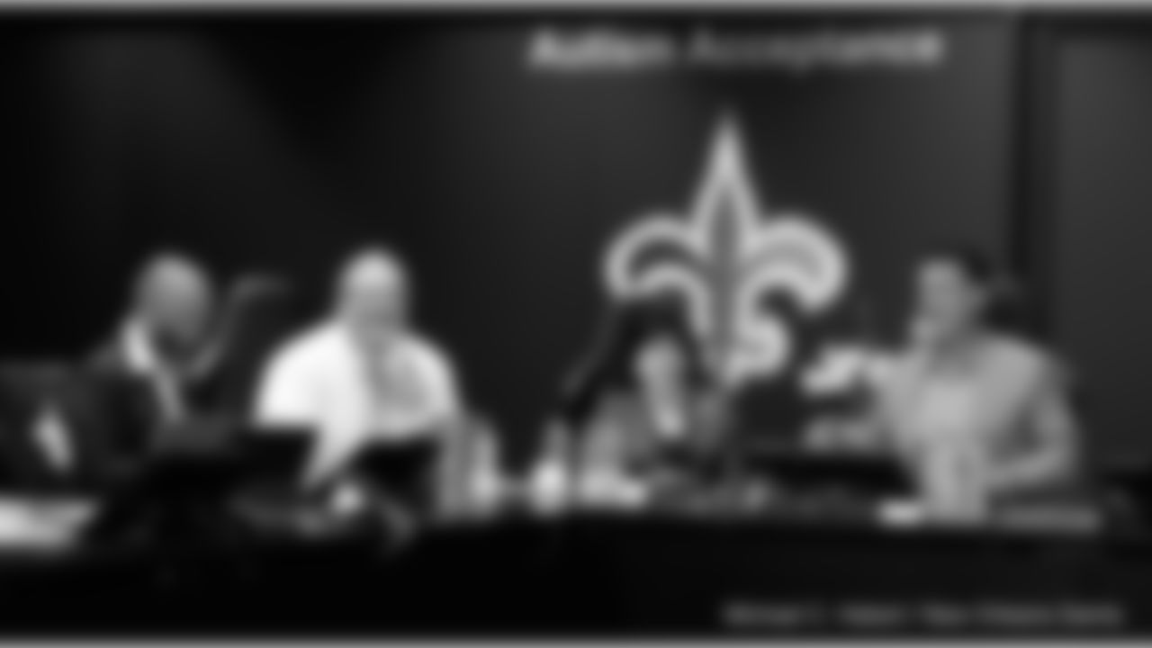Behind-the-scenes photos from the Ochsner Sports Performance center inside the New Orleans Saints' draft room ahead of their first round selection in the 2024 NFL Draft.
