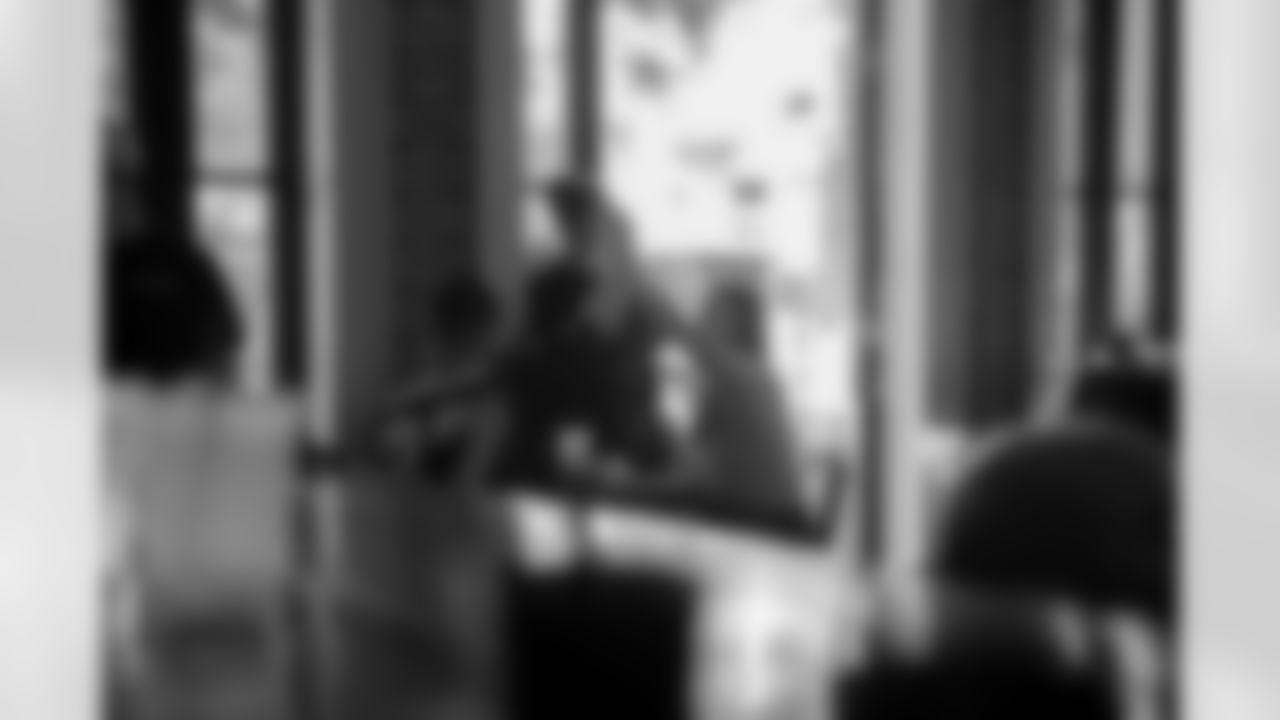 The New Orleans Saints hosted a watch party presented by Sire Spirits for their game against the Carolina Panthers on Nov. 9, 2025 at The Channel in New Orleans, Louisiana. Sir Saint and members of the Saints Cheer Krewe were in attendance and interacting with fans during the event.