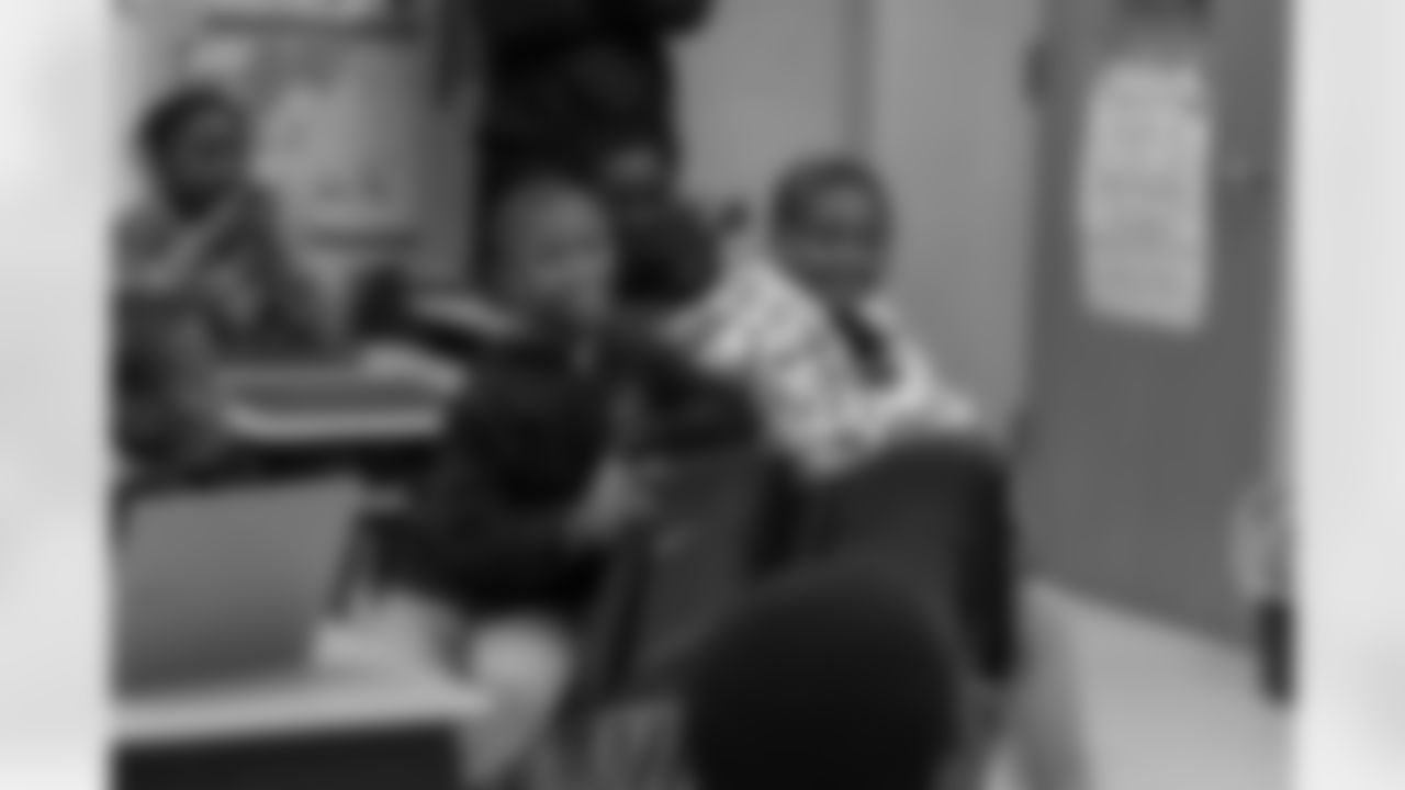 New Orleans Saints defensive end Cam Jordan visited students and staff at Martin Luther King Jr. Elementary School on Tuesday, Dec. 9, 2025.