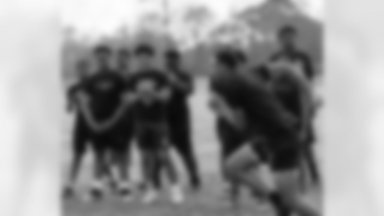 The New Orleans Saints visited McDonogh 35 High School in New Orleans on Thursday, March 14, 2024 to hold another part of their "New Orleans Saints High School Summer Workout" series.