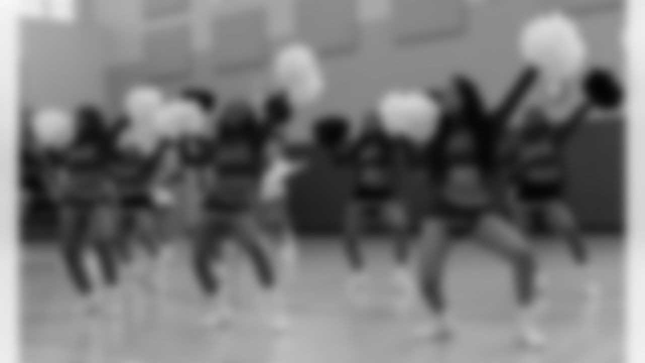 The New Orleans Saints hosted a football celebration for students at Booker T. Washington High School on Thursday, Oct. 10, 2024 with the Saints Cheer Krewe and Gumbo.