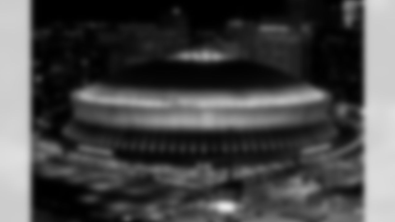 The Caesars Superdome displayed a congratulatory message for Drew Brees on Thursday, February 5, 2026, in celebration of the Saints legend's induction into the Pro Football Hall of Fame.