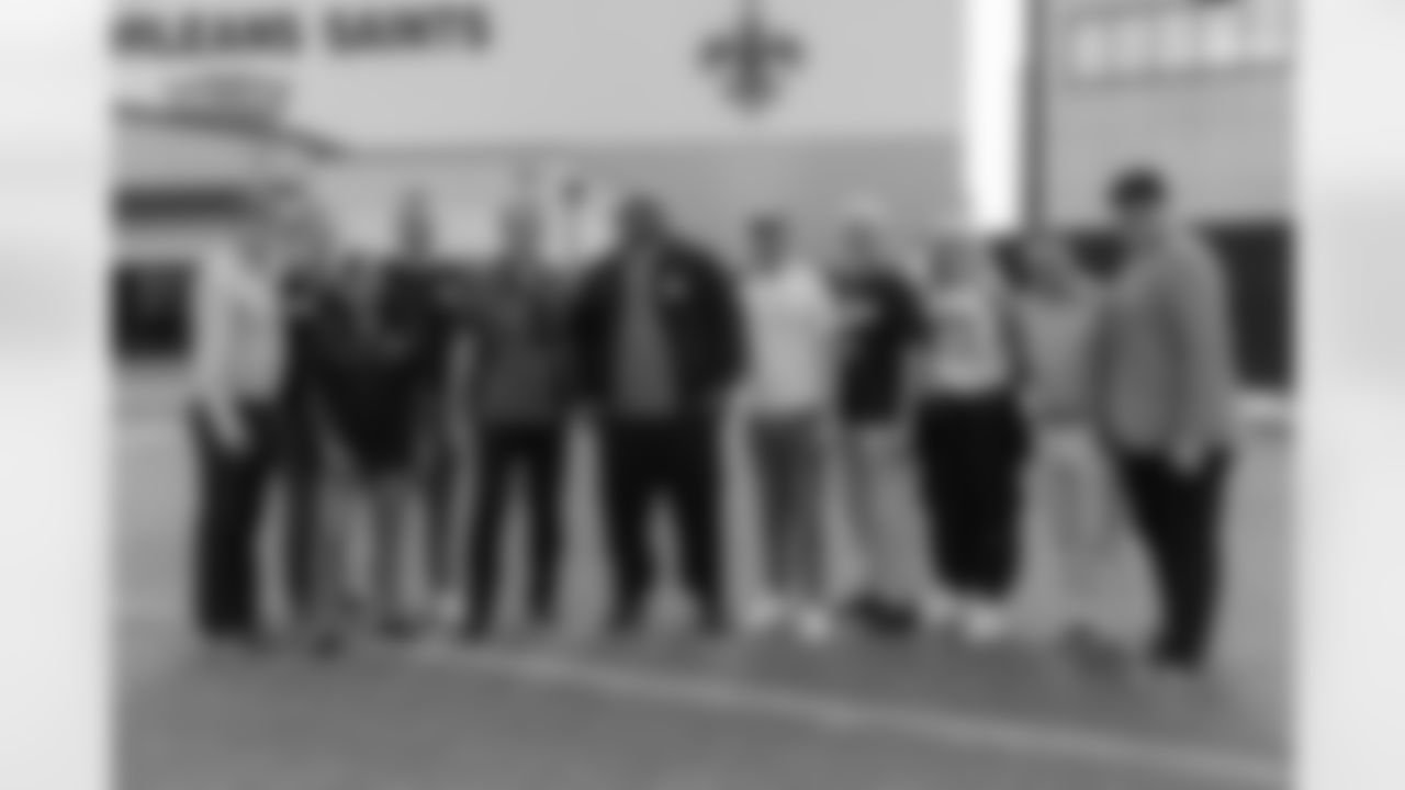 New Orleans Saints head coach Kellen Moore and Saints players welcomed the Paris Musketeers to the Ochsner Sports Performance Center on Saturday, November 22, 2025.