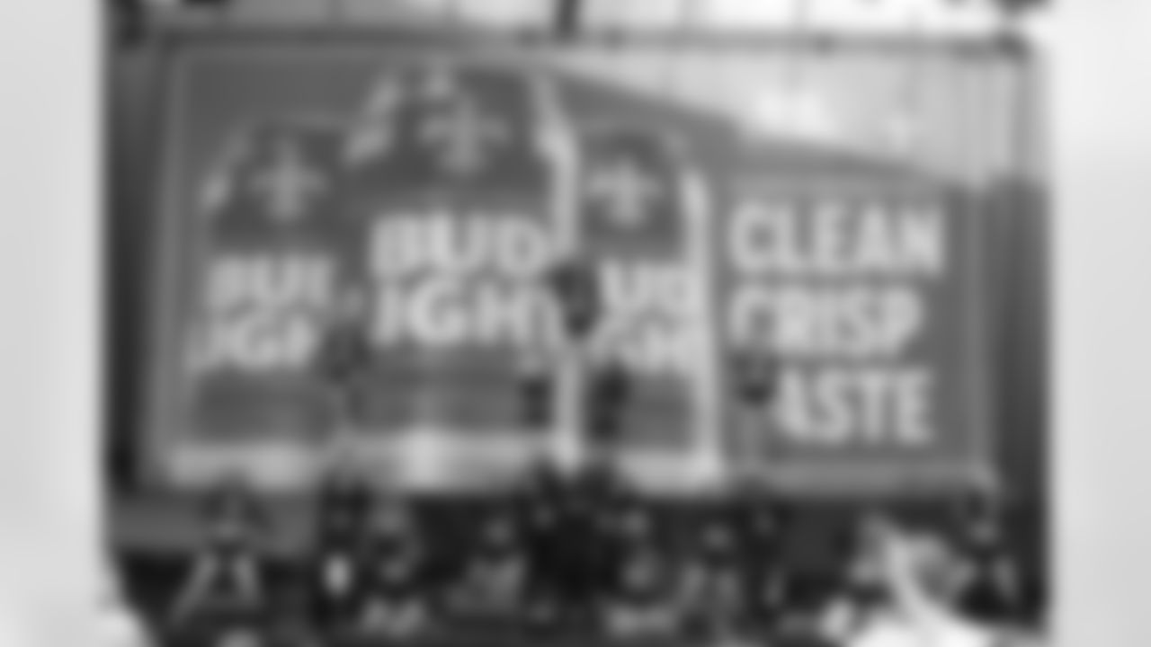 New Orleans Saints fans enjoyed the Week 16 entertainment in Champions Square ahead of the game against the New York Jets during the 2025 NFL season on Dec. 21, 2025.