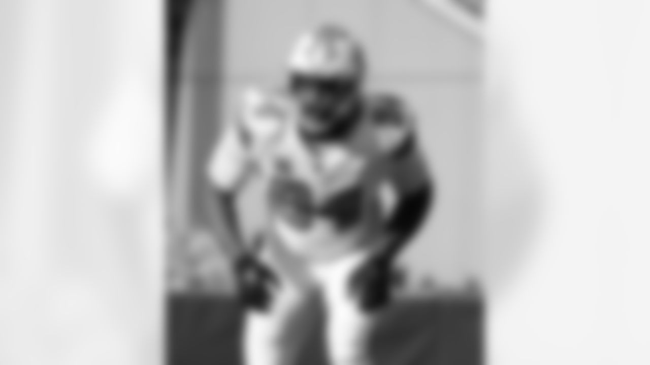 DE Cam Jordan (94) gets in position during the New Orleans Saints game against the Carolina Panthers for Week 10 of the 2025 NFL season on Nov. 9, 2025 at Bank of America  Stadium.