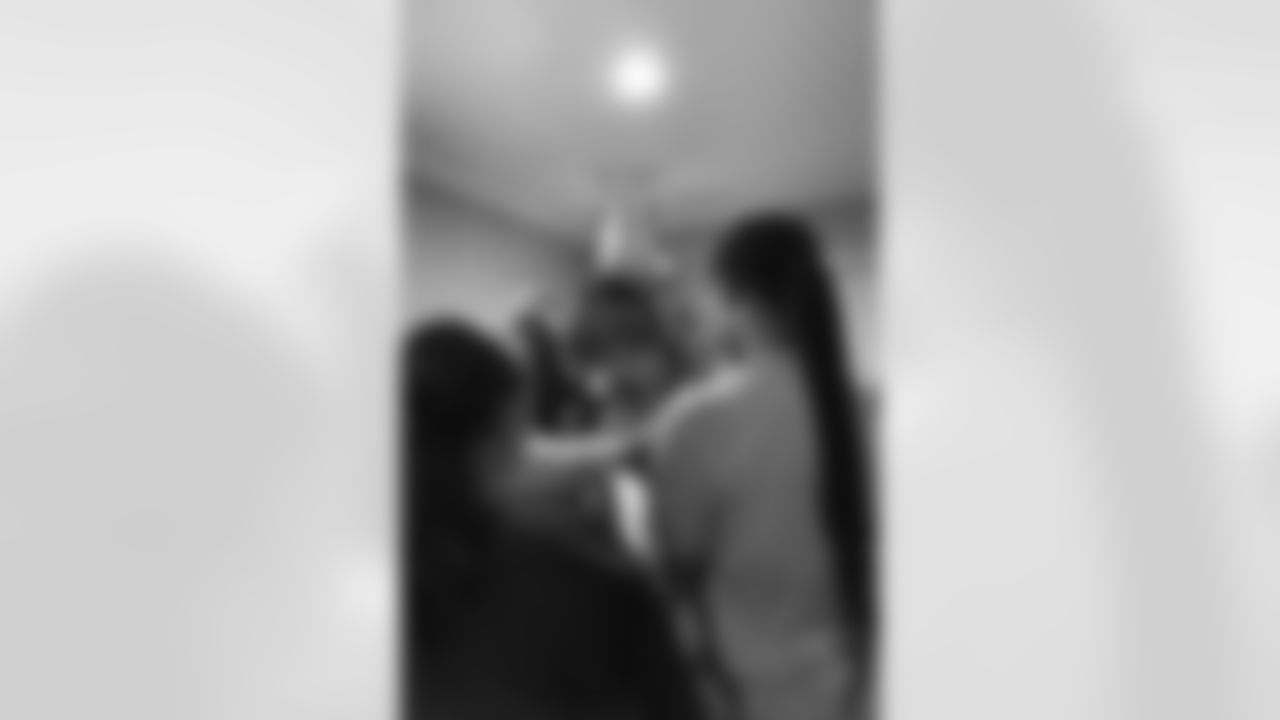 New Orleans Saints tight end Juwan Johnson, cornerback Alontae Taylor, and wide receiver Devaughn Vele attended the Louisiana Cat Hope Ignites Holiday Party on Tuesday, Dec. 16, 2025.