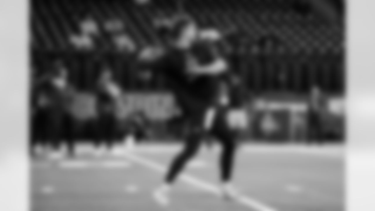 LSU quarterback Garrett Nussmeier (13) participates in a drill during the 2026 NFL Scouting Combine on Saturday, February 28, 2026 in Indianapolis, Indiana.